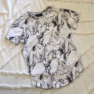 Pacsun tie dye marble print curved hem tee